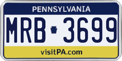 PA license plate MRB3699