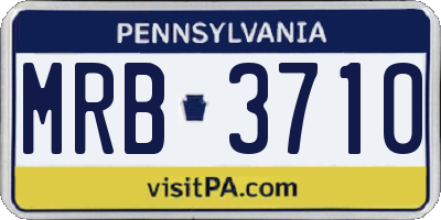PA license plate MRB3710