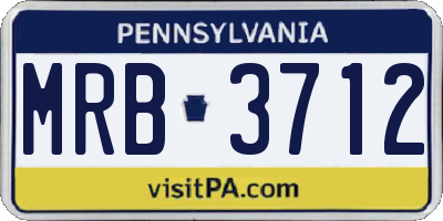 PA license plate MRB3712