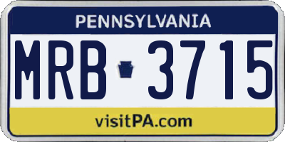 PA license plate MRB3715