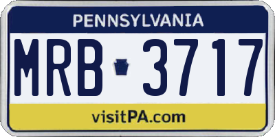 PA license plate MRB3717