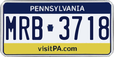 PA license plate MRB3718
