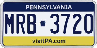 PA license plate MRB3720