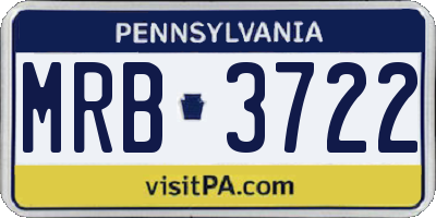 PA license plate MRB3722
