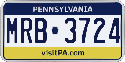 PA license plate MRB3724