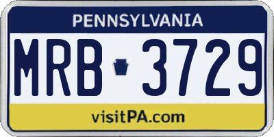 PA license plate MRB3729