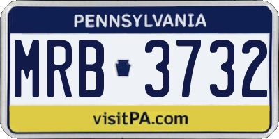 PA license plate MRB3732