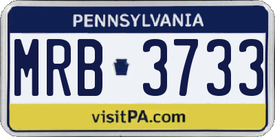 PA license plate MRB3733