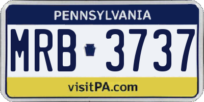 PA license plate MRB3737