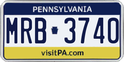 PA license plate MRB3740