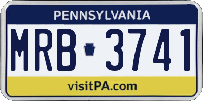 PA license plate MRB3741