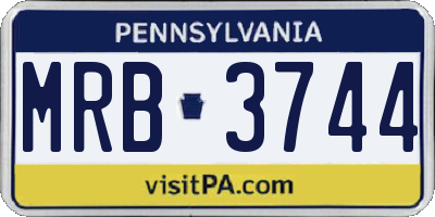 PA license plate MRB3744