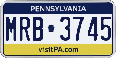 PA license plate MRB3745