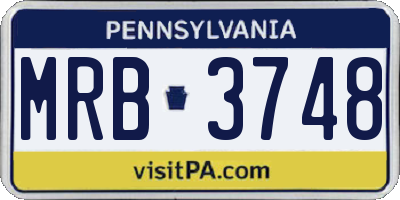 PA license plate MRB3748