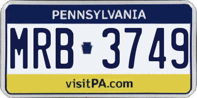 PA license plate MRB3749