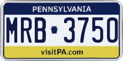 PA license plate MRB3750