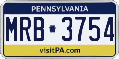 PA license plate MRB3754