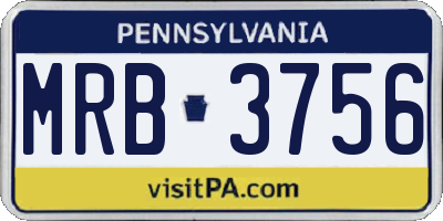 PA license plate MRB3756