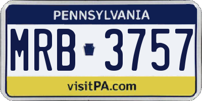PA license plate MRB3757