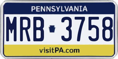 PA license plate MRB3758