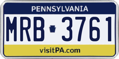 PA license plate MRB3761