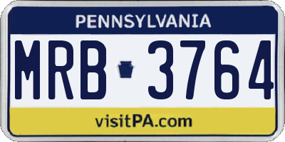 PA license plate MRB3764