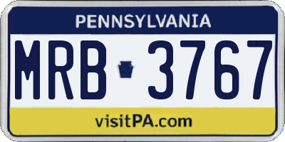 PA license plate MRB3767