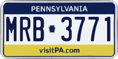 PA license plate MRB3771