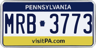 PA license plate MRB3773