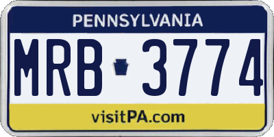 PA license plate MRB3774