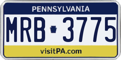 PA license plate MRB3775