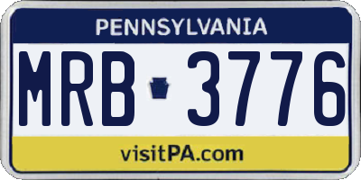 PA license plate MRB3776