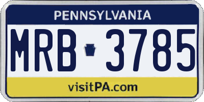 PA license plate MRB3785