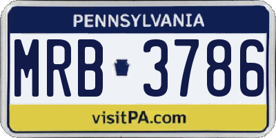 PA license plate MRB3786