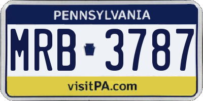 PA license plate MRB3787