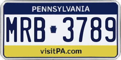 PA license plate MRB3789