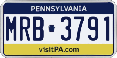 PA license plate MRB3791