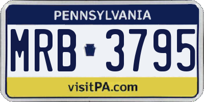 PA license plate MRB3795