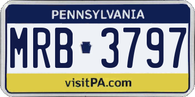 PA license plate MRB3797