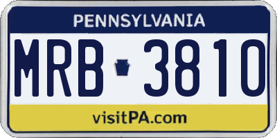 PA license plate MRB3810