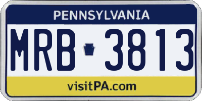PA license plate MRB3813