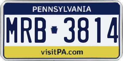PA license plate MRB3814