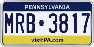 PA license plate MRB3817