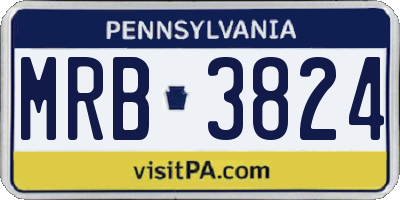PA license plate MRB3824