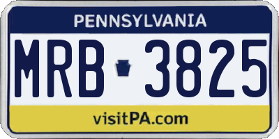 PA license plate MRB3825
