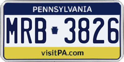 PA license plate MRB3826