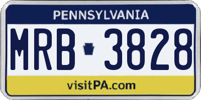 PA license plate MRB3828
