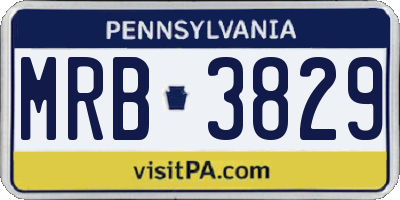 PA license plate MRB3829