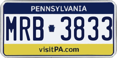 PA license plate MRB3833