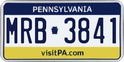 PA license plate MRB3841